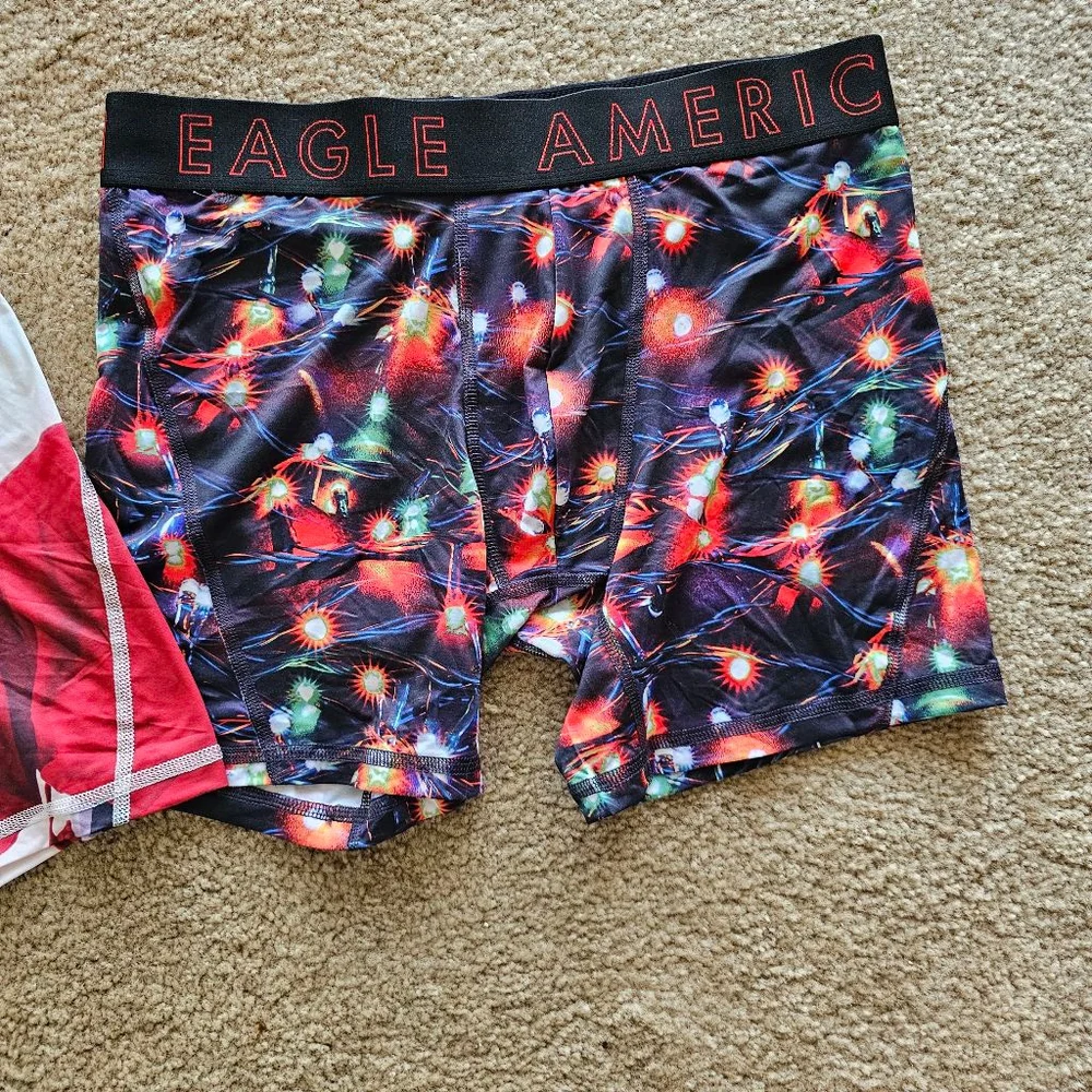 American Eagle Mens Boxer Briefs Medium Christmas Designs